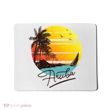 Aruba Retro Summer Tropical Beach Mousepad