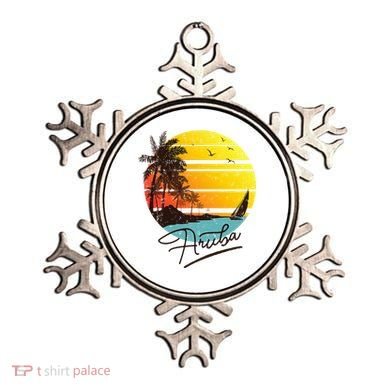 Aruba Retro Summer Tropical Beach Ornament
