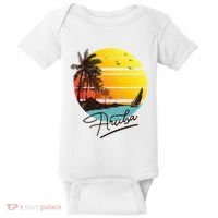 Aruba Retro Summer Tropical Beach Baby Bodysuit thumb 0