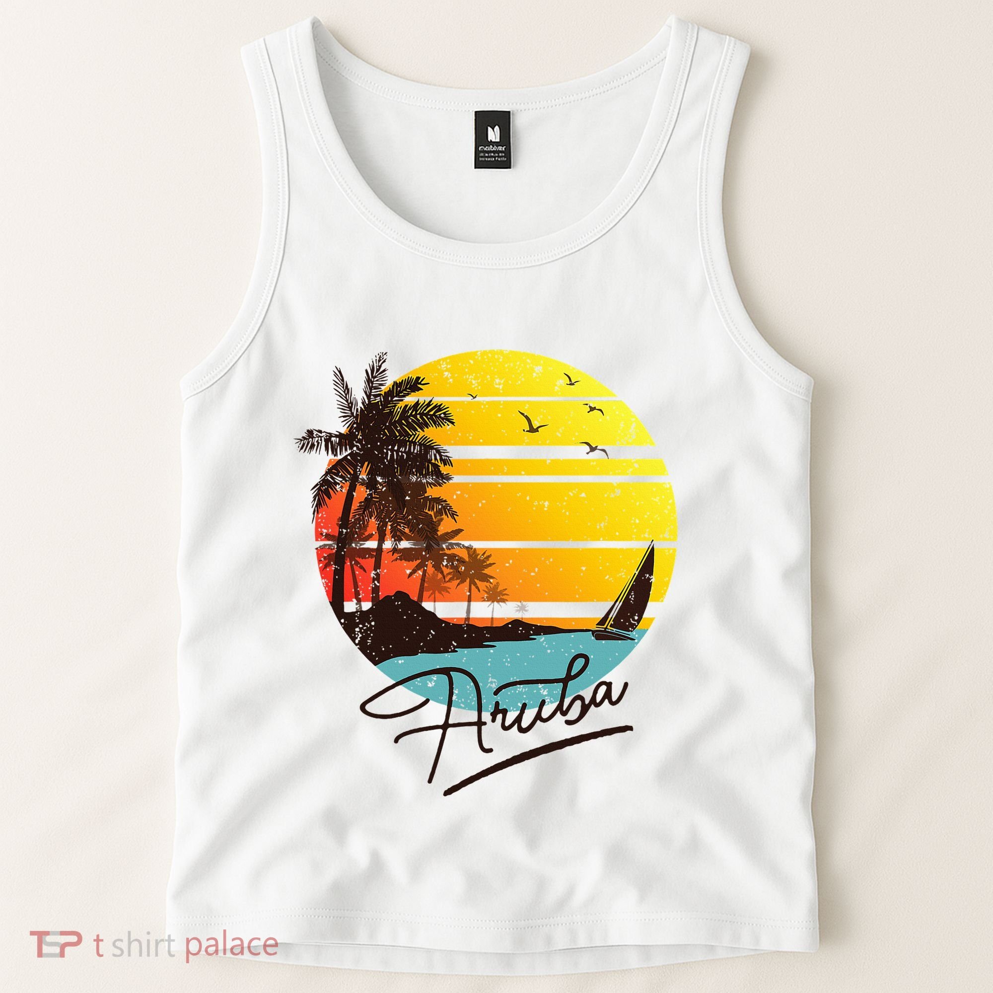 Aruba Retro Summer Tropical Beach Tank Top