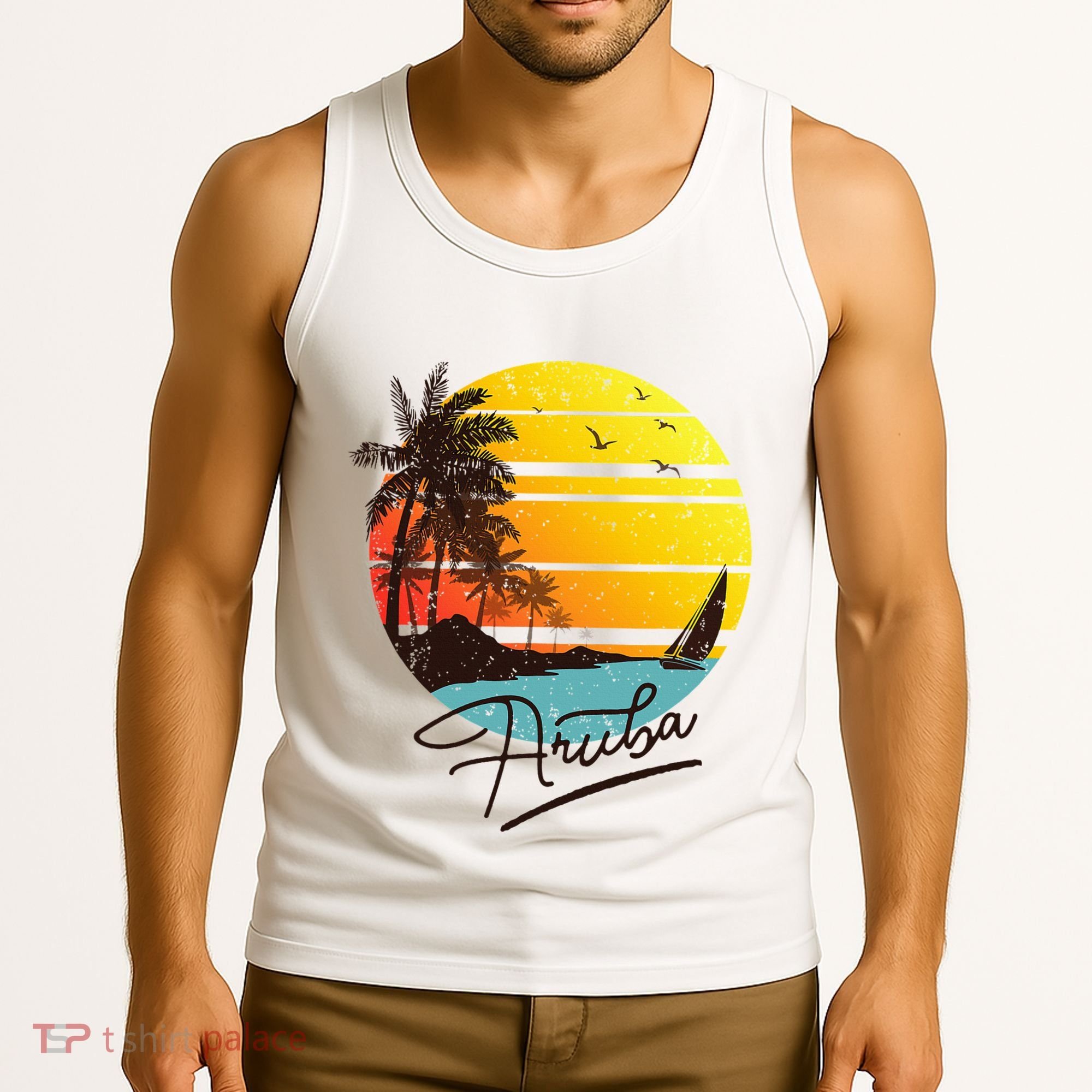 Aruba Retro Summer Tropical Beach Tank Top
