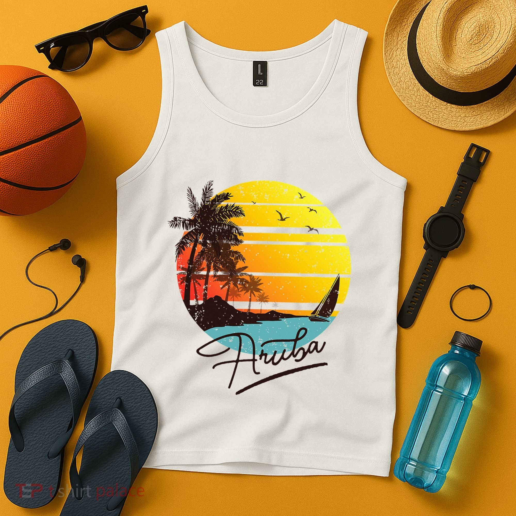 Aruba Retro Summer Tropical Beach Tank Top