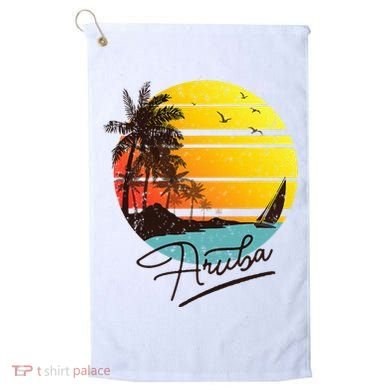 Aruba Retro Summer Tropical Beach Golf Towel