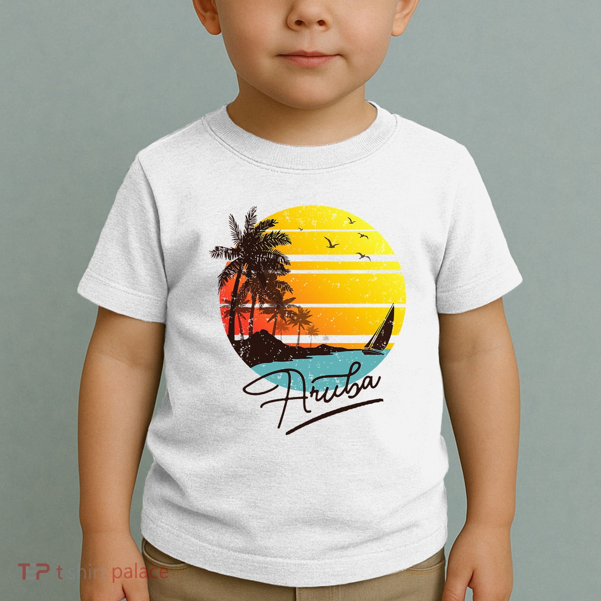 Aruba Retro Summer Tropical Beach Toddler T-Shirt