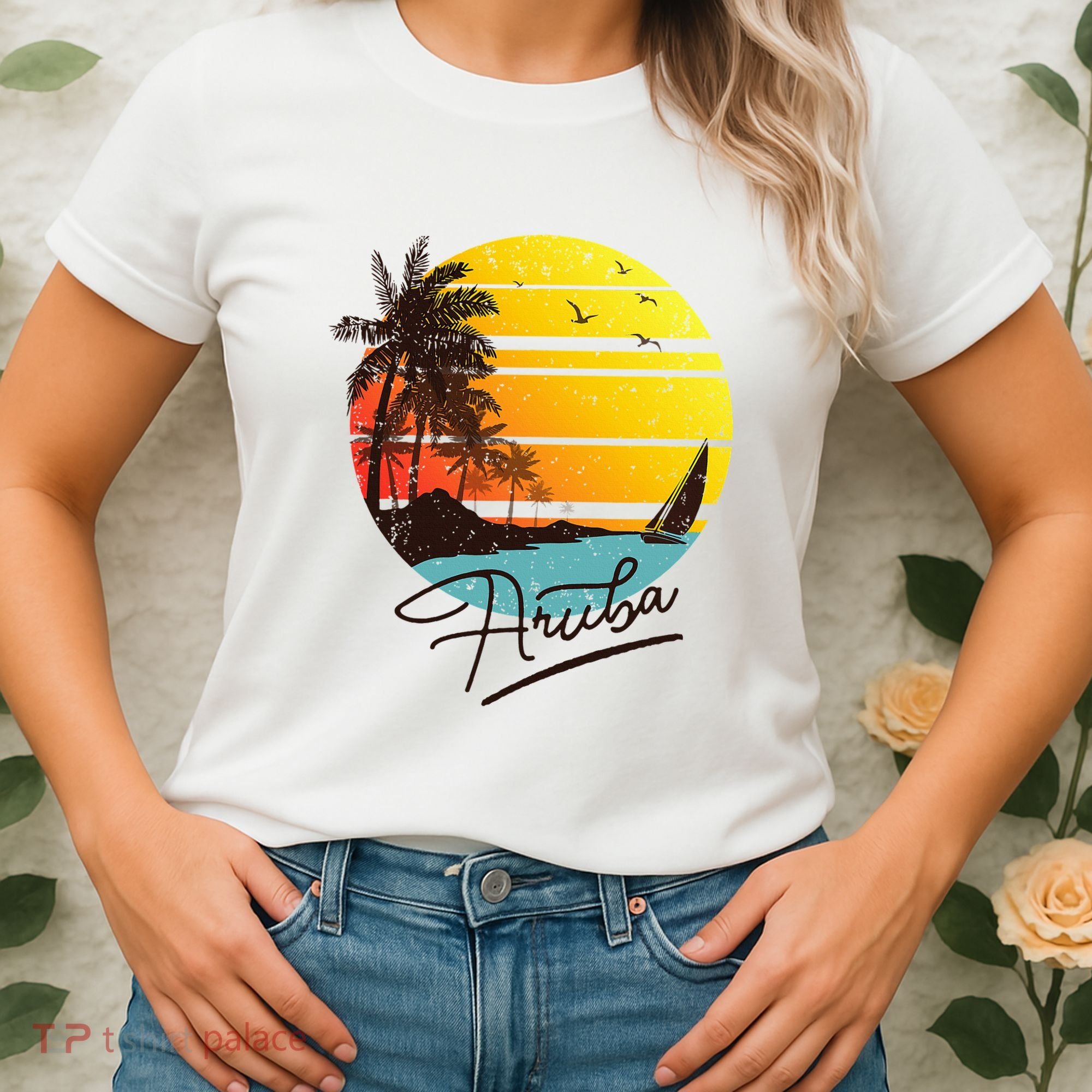 Aruba Retro Summer Tropical Beach Women's T-Shirt