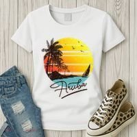 Aruba Retro Summer Tropical Beach Women's T-Shirt thumb 3