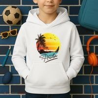 Aruba Retro Summer Tropical Beach Kids Hoodie thumb 2
