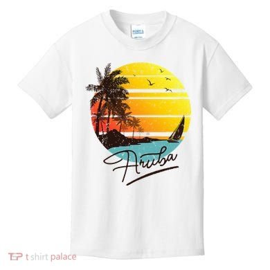 Aruba Retro Summer Tropical Beach Kids T-Shirt