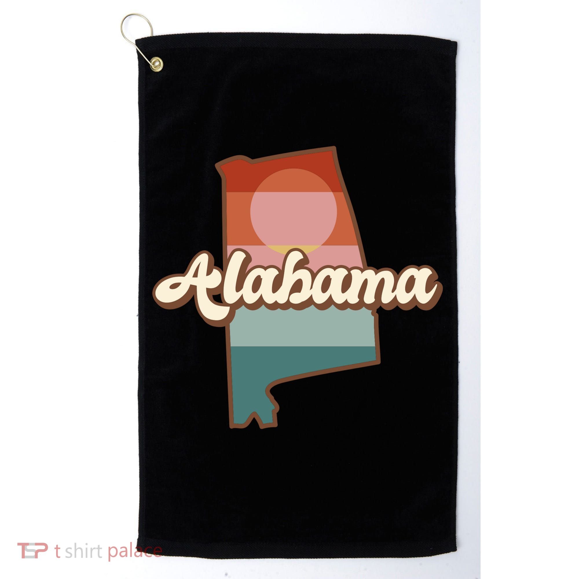 Alabama Retro Sunset Logo Golf Towel