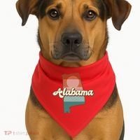 Alabama Retro Sunset Logo USA-Made Doggie Bandana thumb 1