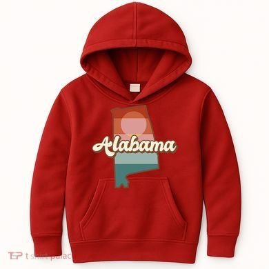 Alabama Retro Sunset Logo Kids Hoodie