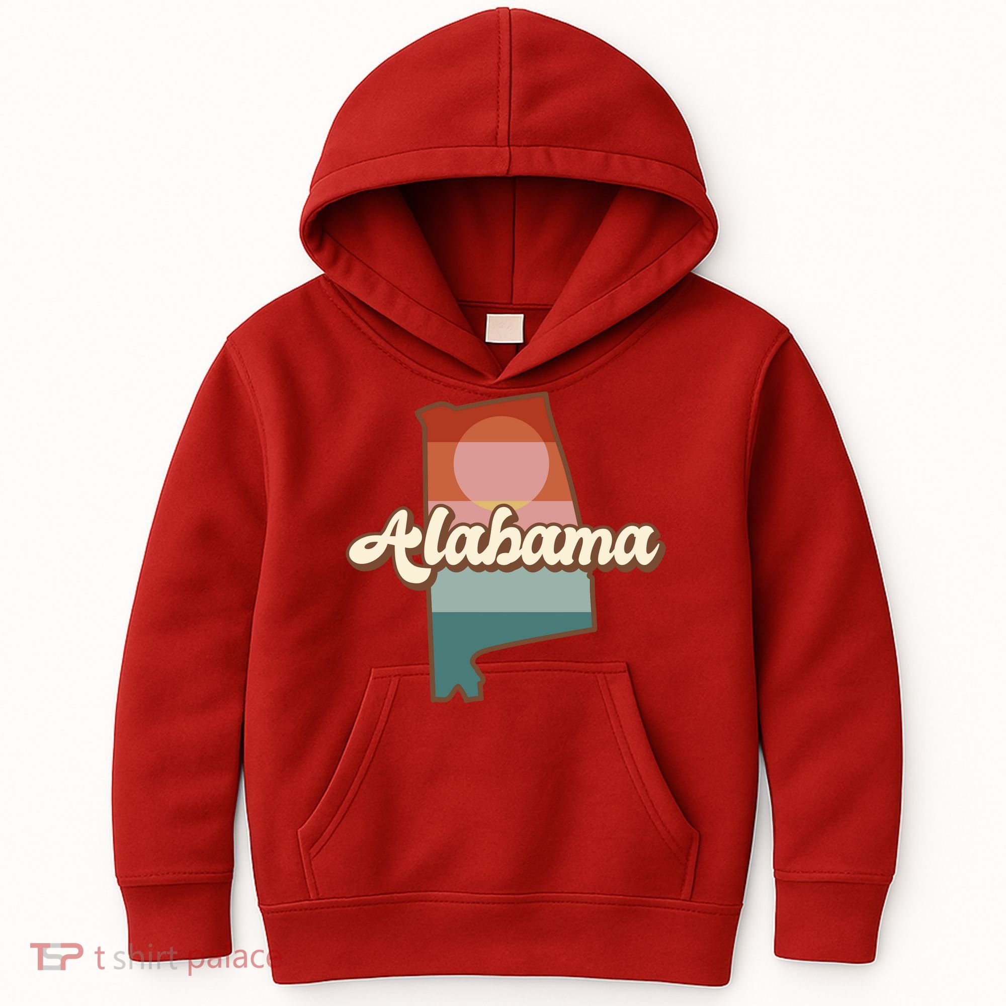 Alabama Retro Sunset Logo Kids Hoodie