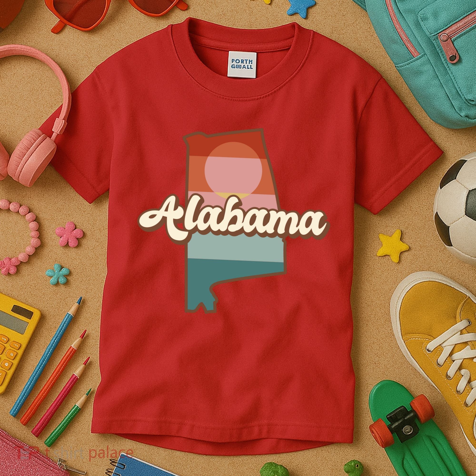Alabama Retro Sunset Logo Kids T-Shirt