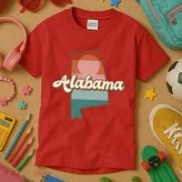 Alabama Retro Sunset Logo Kids T-Shirt thumb 3