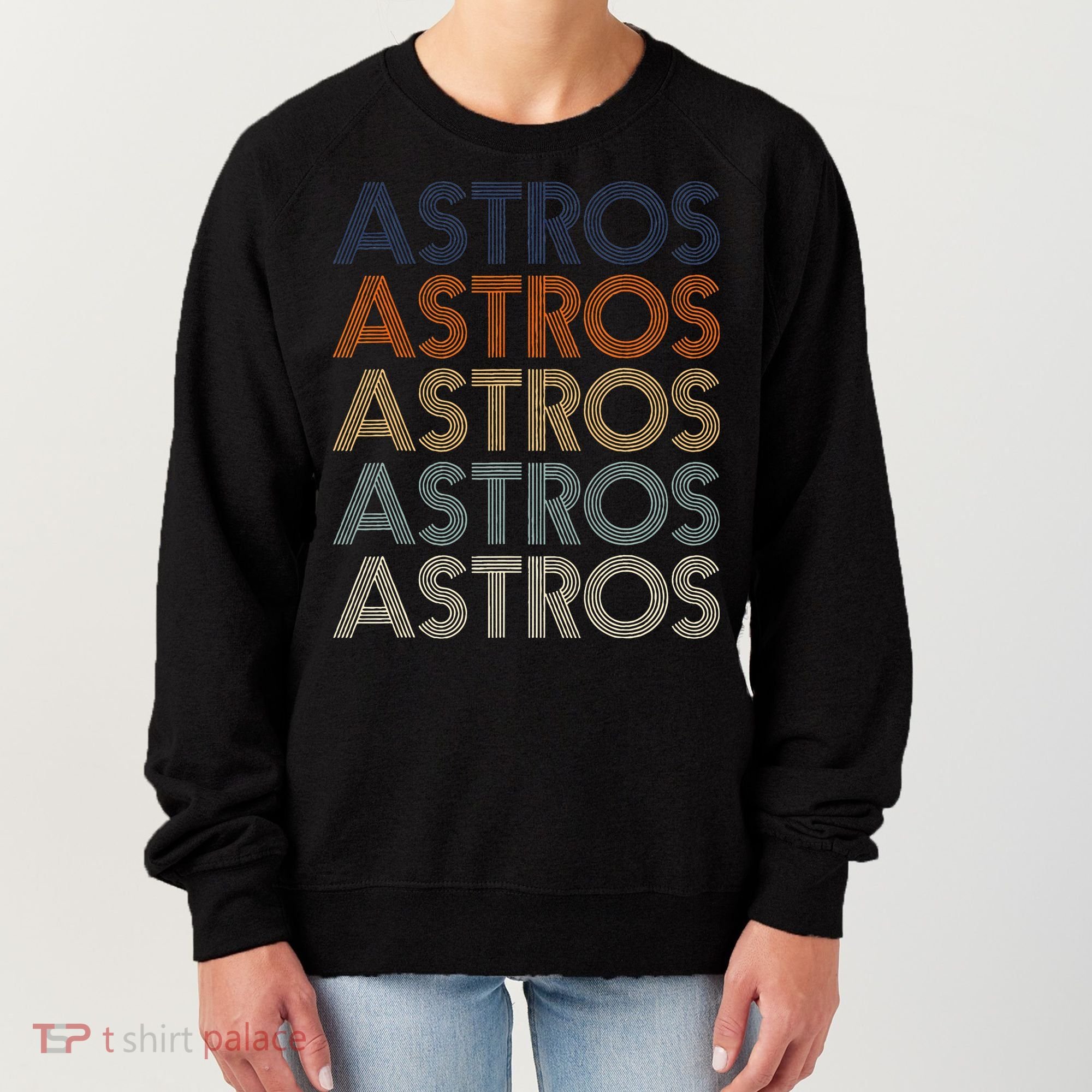 Astros Retro Style 70s 80s Personalized Jersey Women's Sweatshirt