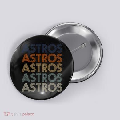 Astros Retro Style 70s 80s Personalized Jersey Button