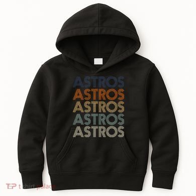 Astros Retro Style 70s 80s Personalized Jersey Kids Hoodie