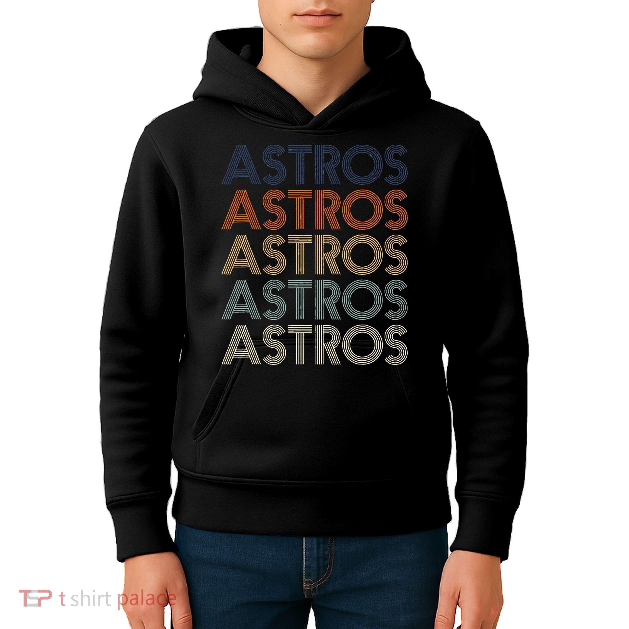 Astros Retro Style 70s 80s Personalized Jersey Kids Hoodie