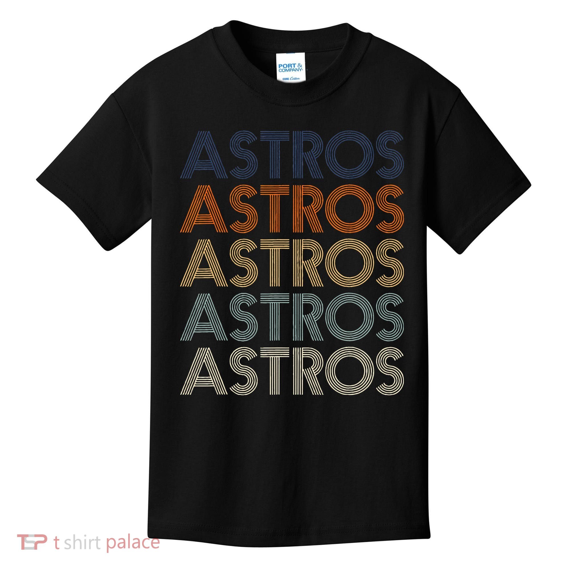 Astros Retro Style 70s 80s Personalized Jersey Kids T-Shirt
