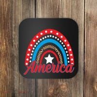 America Rainbow Star 4th Of July Coaster thumb 0