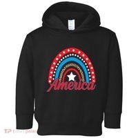 America Rainbow Star 4th Of July Toddler Hoodie thumb 0