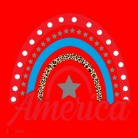 America Rainbow Star 4th Of July Santa Hat thumb 1