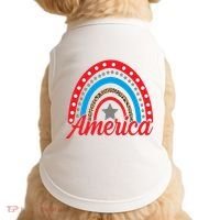 America Rainbow Star 4th Of July Doggie Tank thumb 0