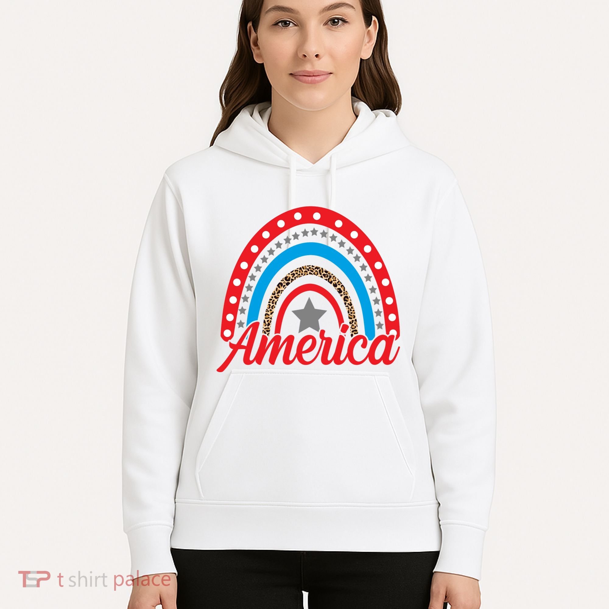 America Rainbow Star 4th Of July Hoodie