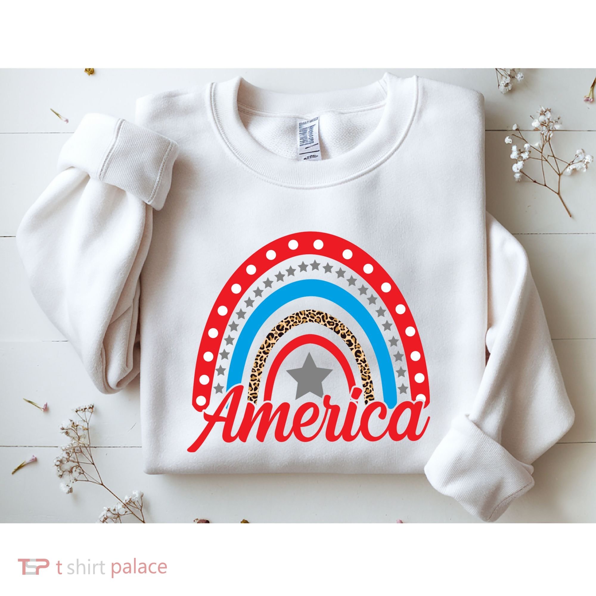 America Rainbow Star 4th Of July Sweatshirt