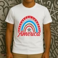 America Rainbow Star 4th Of July T-Shirt thumb 3