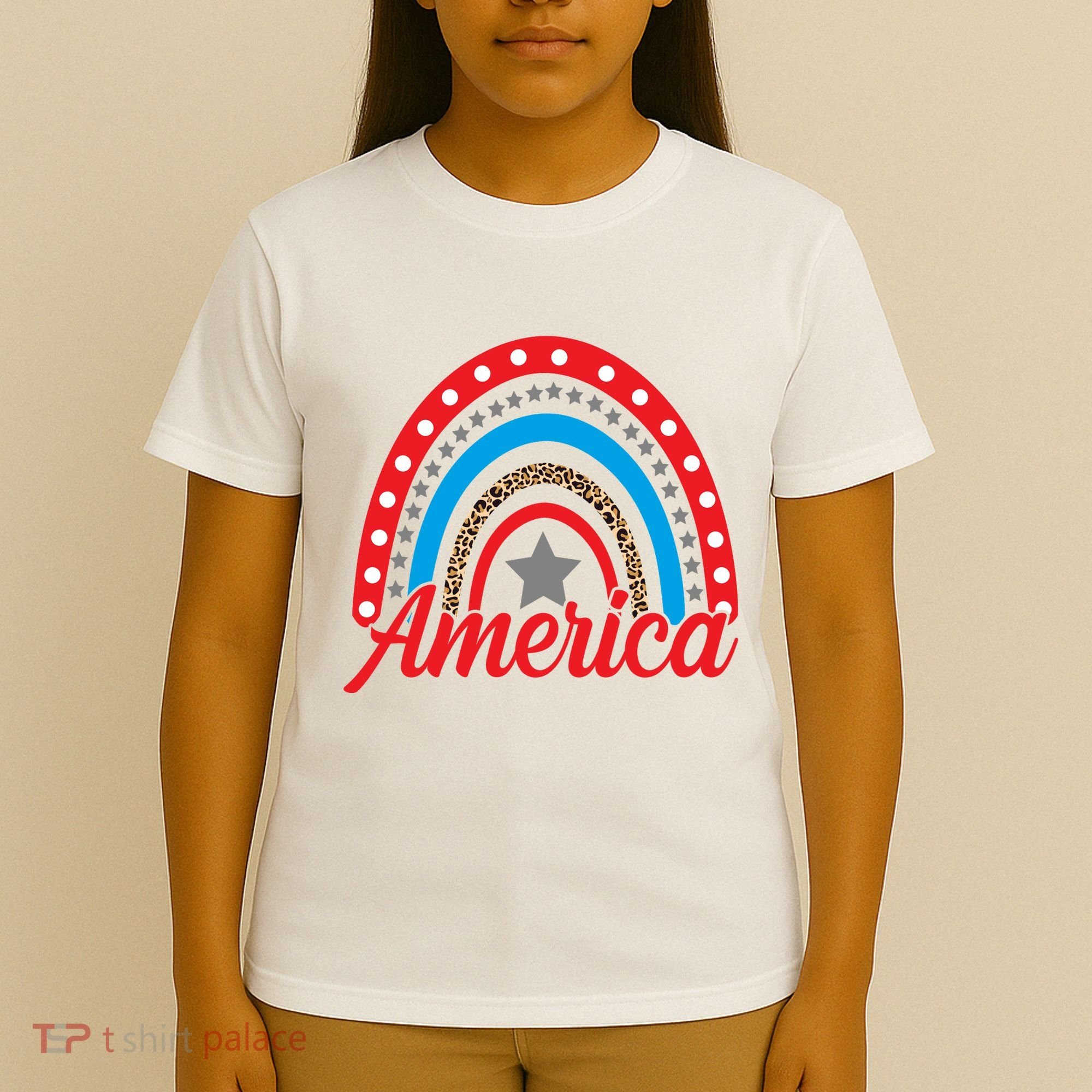 America Rainbow Star 4th Of July T-Shirt