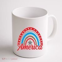 America Rainbow Star 4th Of July Coffee Mug thumb 1