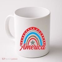 America Rainbow Star 4th Of July Coffee Mug thumb 0