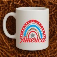 America Rainbow Star 4th Of July Coffee Mug thumb 2