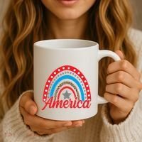 America Rainbow Star 4th Of July Coffee Mug thumb 3