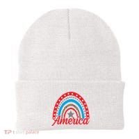 America Rainbow Star 4th Of July Beanie thumb 0