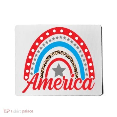 America Rainbow Star 4th Of July Mousepad