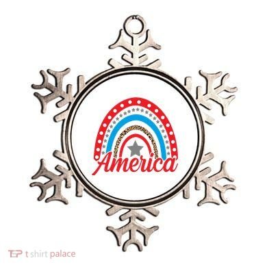America Rainbow Star 4th Of July Ornament