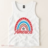 America Rainbow Star 4th Of July Tank Top thumb 2