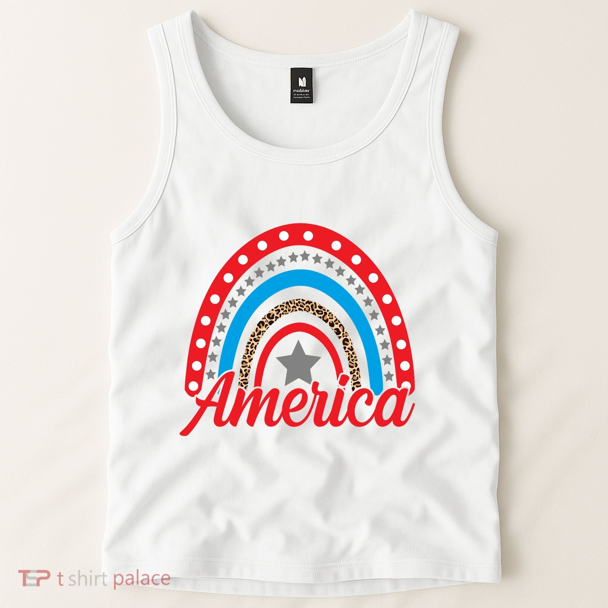 America Rainbow Star 4th Of July Tank Top