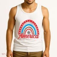 America Rainbow Star 4th Of July Tank Top thumb 3