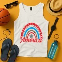 America Rainbow Star 4th Of July Tank Top thumb 4