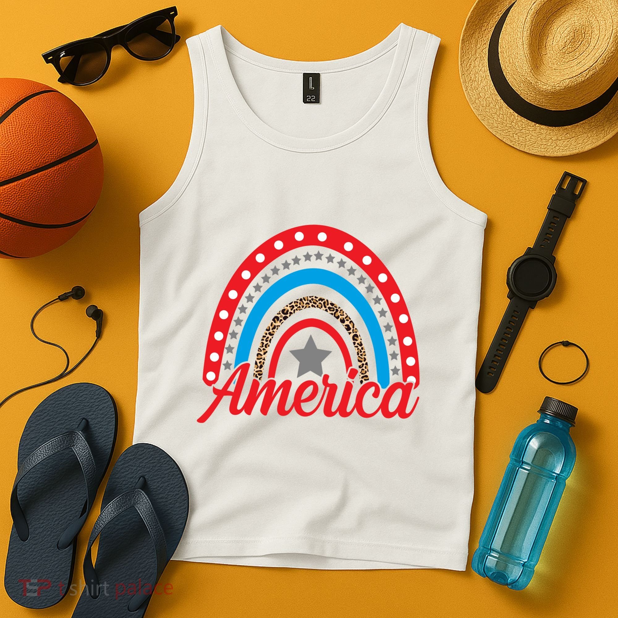 America Rainbow Star 4th Of July Tank Top