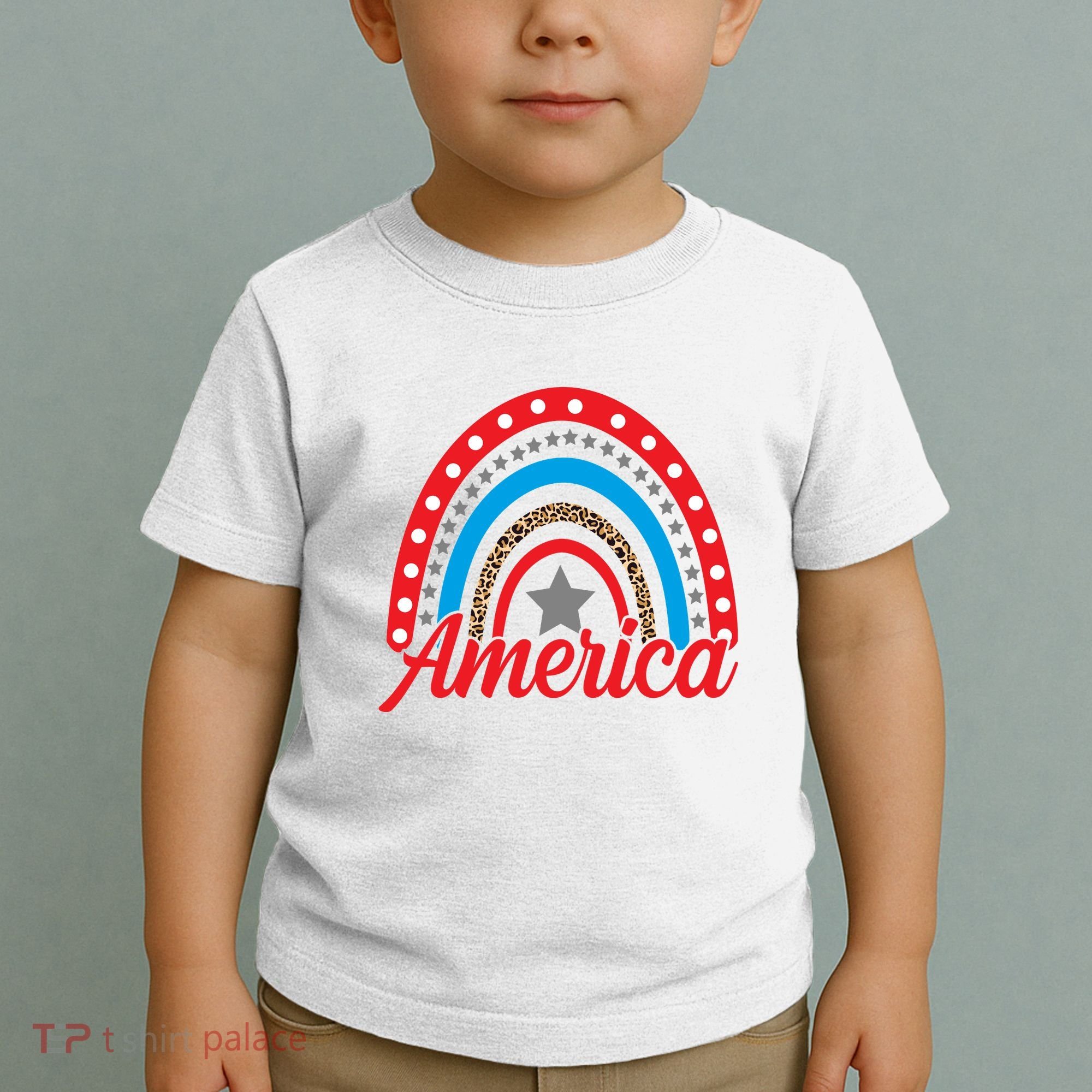 America Rainbow Star 4th Of July Toddler T-Shirt
