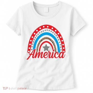 America Rainbow Star 4th Of July Women's T-Shirt