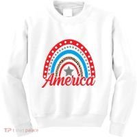 America Rainbow Star 4th Of July Kids Sweatshirt thumb 0
