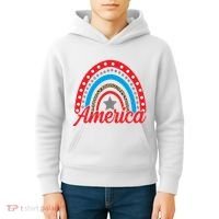 America Rainbow Star 4th Of July Kids Hoodie thumb 4