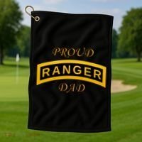 Army Ranger School Tab Proud Dad Gift Golf Towel thumb 1