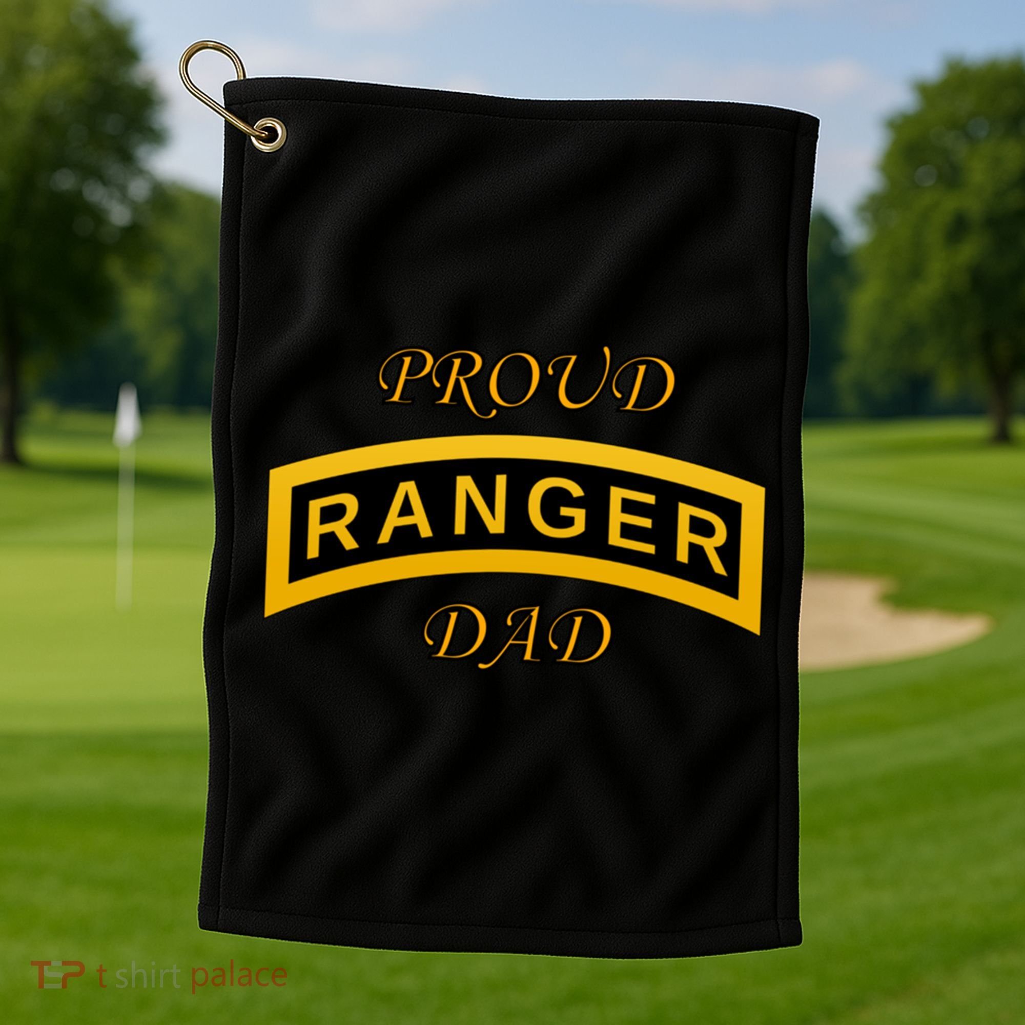 Army Ranger School Tab Proud Dad Gift Golf Towel