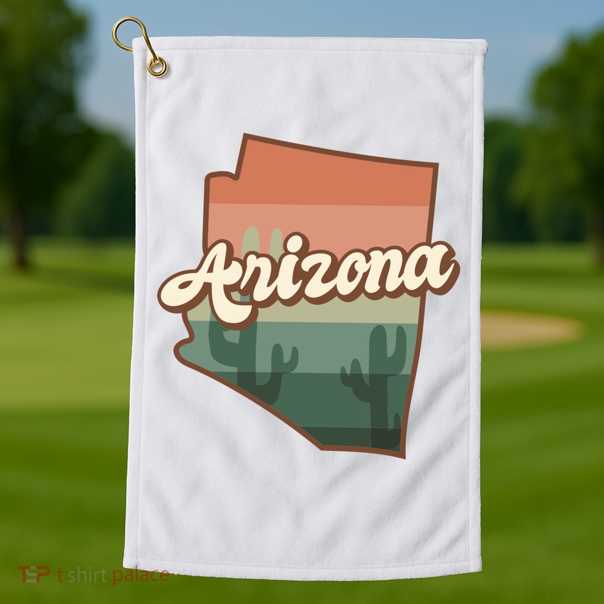 Arizona Retro Sunset Golf Towel